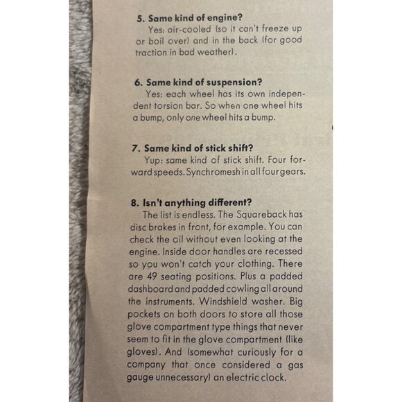 Vintage 1960s Volkswagen Squareback Sedan Advertisement Print 10.5 x 14" - Picture 4 of 8